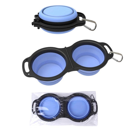 Portable Collapsible Dog Double Bowls