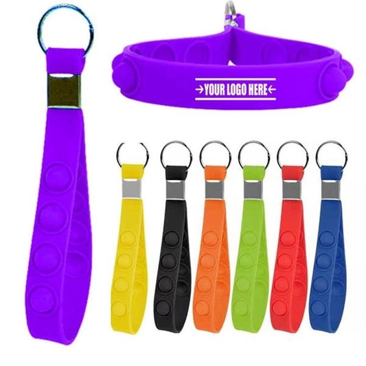 Silicone Keychain Anti Stress Reliever Pop Bubble Wristband