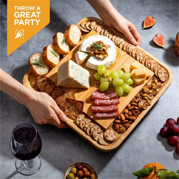 Bamboo Cheese Cutting Board Knife Serving Platter