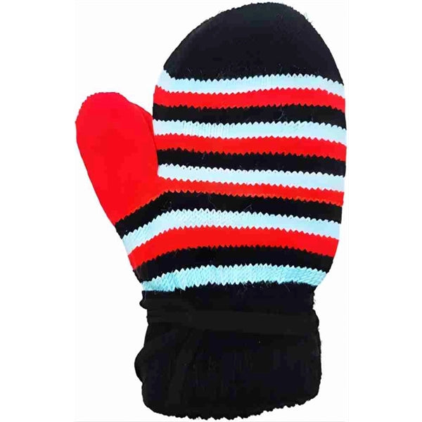 Striped Kids Mitten Knitted Gloves