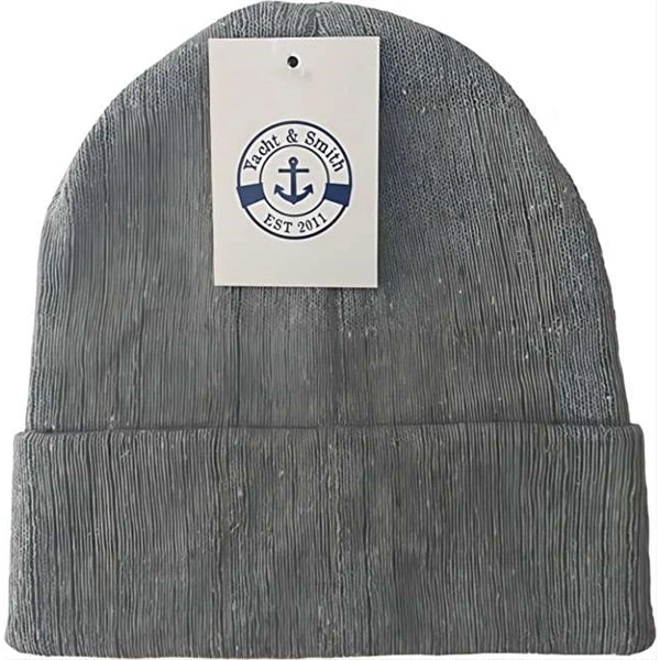 Embroidered Acrylic Knit Beanie Cap with Cuff