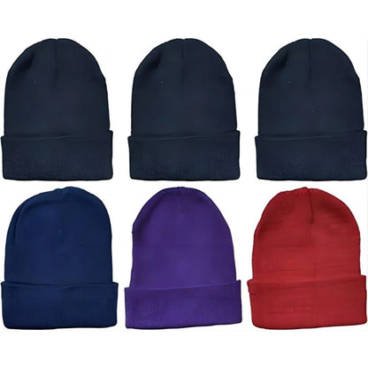 Embroidered Acrylic Knit Beanie Cap with Cuff