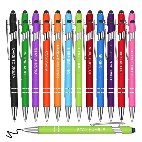 Ellipse Softy Brights w/Stylus - Laser Engraved - Metal Pen