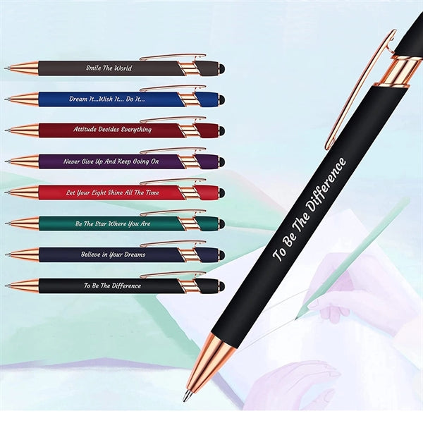Ellipse Softy Brights w/Stylus - Laser Engraved - Metal Pen