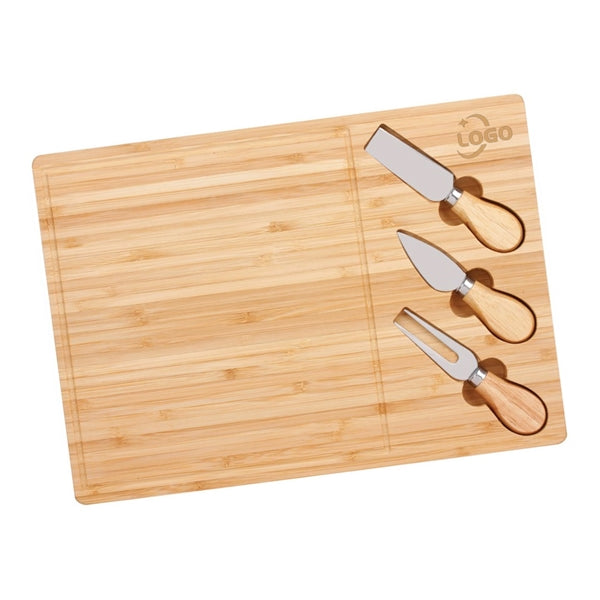 Rectangle Bamboo Cheese Board Knife Set