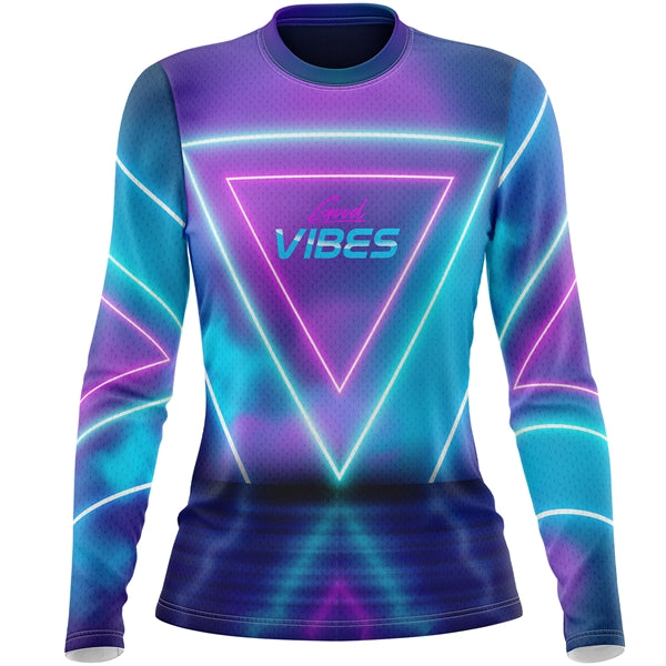 160 GSM Birdseye Mesh performance women long Sleeve T-Shirt