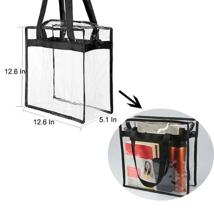 Clear zipper stadium tote bag