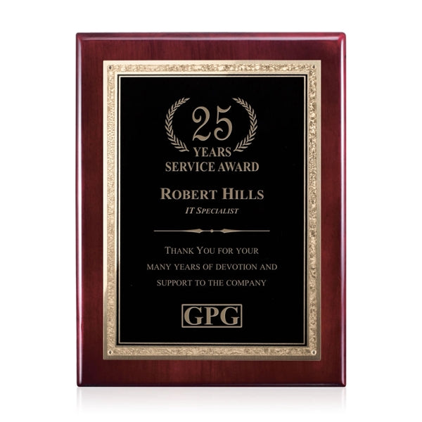 Gemstone Rosewood Plaque - Rosewood/Black Elegance