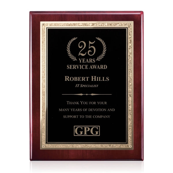 Gemstone Rosewood Plaque - Rosewood/Black Elegance