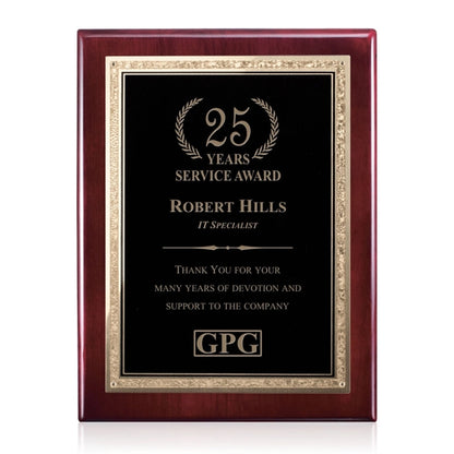 Gemstone Rosewood Plaque - Rosewood/Black Elegance