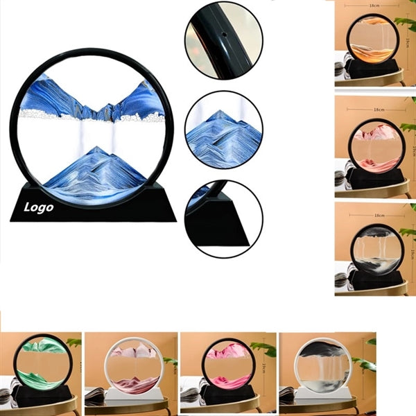 7Inch Moving Sand Art Picture,Glass 3D Deep Sea Sandscape