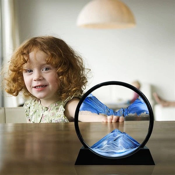 7Inch Moving Sand Art Picture,Glass 3D Deep Sea Sandscape