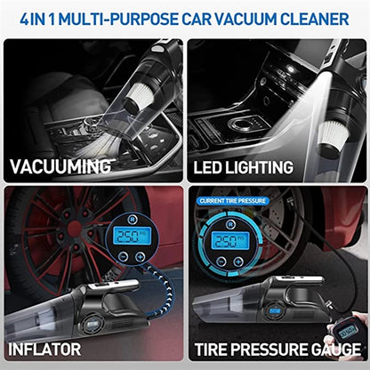 Car Vacuum Cleaner With Digital Air Compressor Pump
