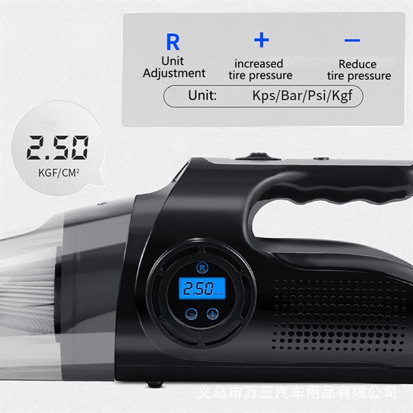 Car Vacuum Cleaner With Digital Air Compressor Pump
