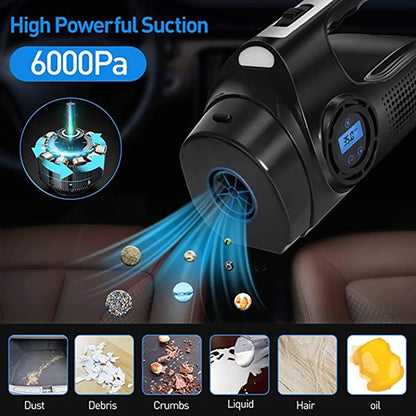 Car Vacuum Cleaner With Digital Air Compressor Pump