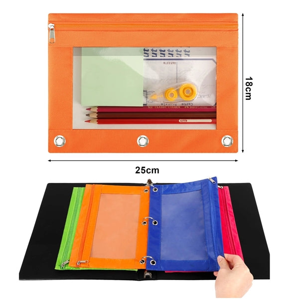 Binder Zippered Pencil Pouch With 3 Rings
