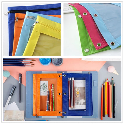Binder Zippered Pencil Pouch With 3 Rings