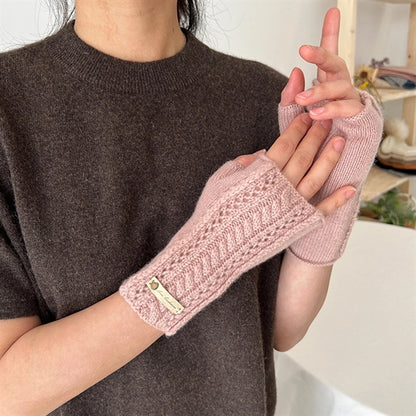 Cashmere Fingerless Gloves Wrist Warmers with Thumb Hole