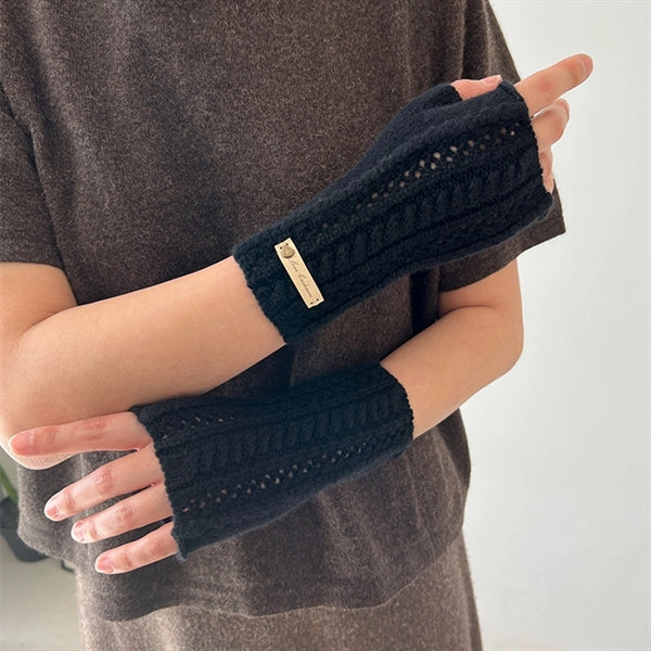 Cashmere Fingerless Gloves Wrist Warmers with Thumb Hole