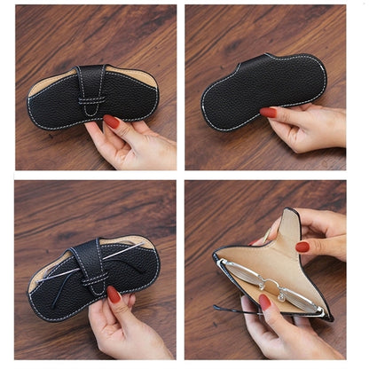 Portable Soft Genuine Leather Glasses Case