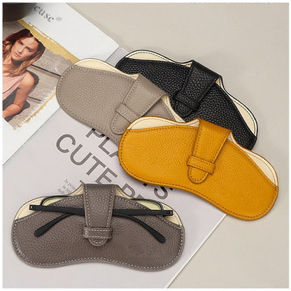 Portable Soft Genuine Leather Glasses Case
