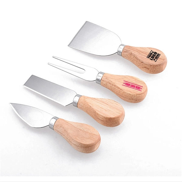 4 Pieces Wooden Cheese Tool Set