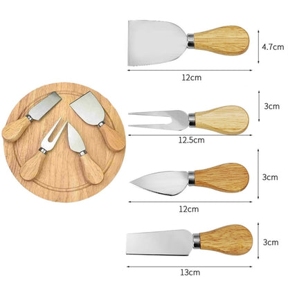 4 Pieces Wooden Cheese Tool Set