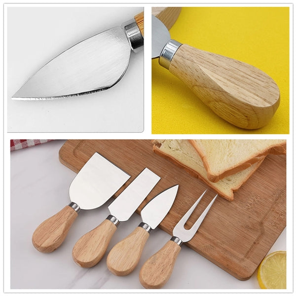 4 Pieces Wooden Cheese Tool Set
