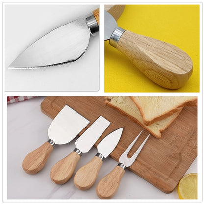 4 Pieces Wooden Cheese Tool Set