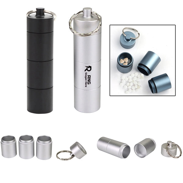 Metal Pocket Pill Boxes Keychain