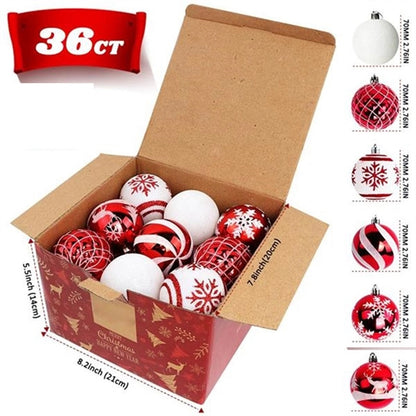 36Pcs 2.76'' Personalized Christmas Tree Decorations Ball