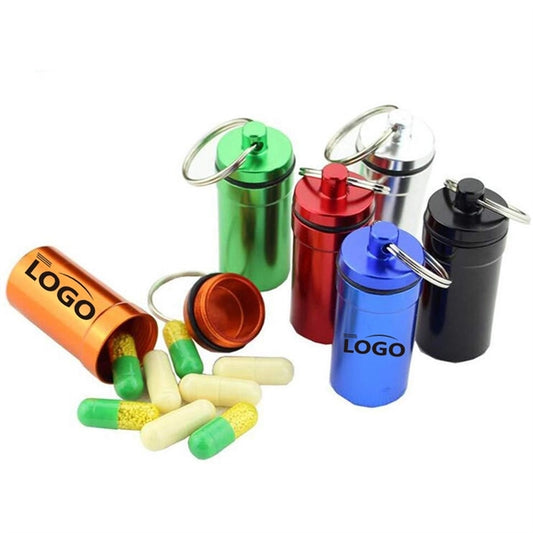 Aluminum Small Portable Pill Case Keychain