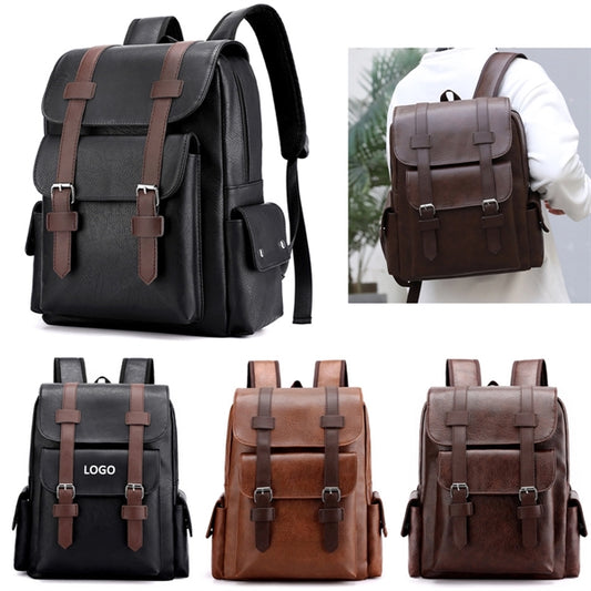 School Leather Backpack