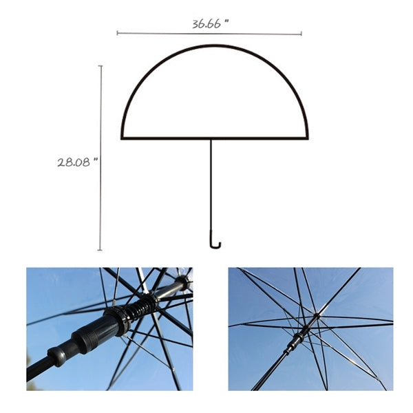 Clear Umbrella Canopy Windproof Transparent Stick
