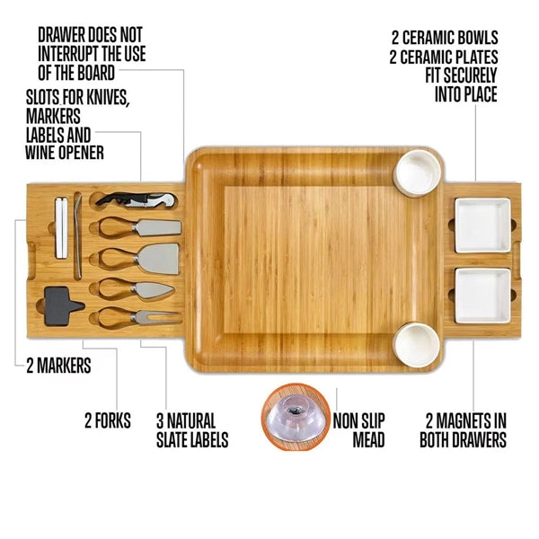 Bamboo Charcuterie Board Set