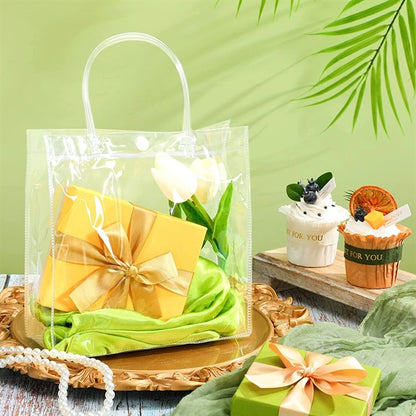 Clear PVC Gift Tote Bag With Handle