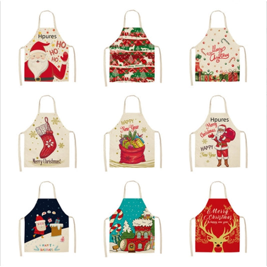 Christmas-Themed Cooking Linen Apron
