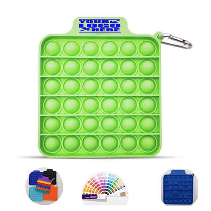 Square Bubble Fidget Sensory Toy With Carabiner