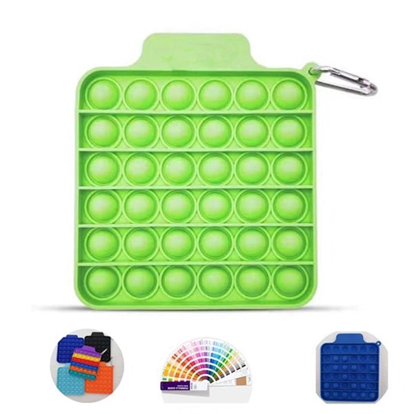 Square Bubble Fidget Sensory Toy With Carabiner