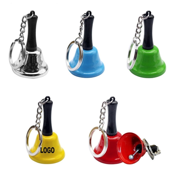 Hand Bell Keychain Metal Ring Keyring Pendants