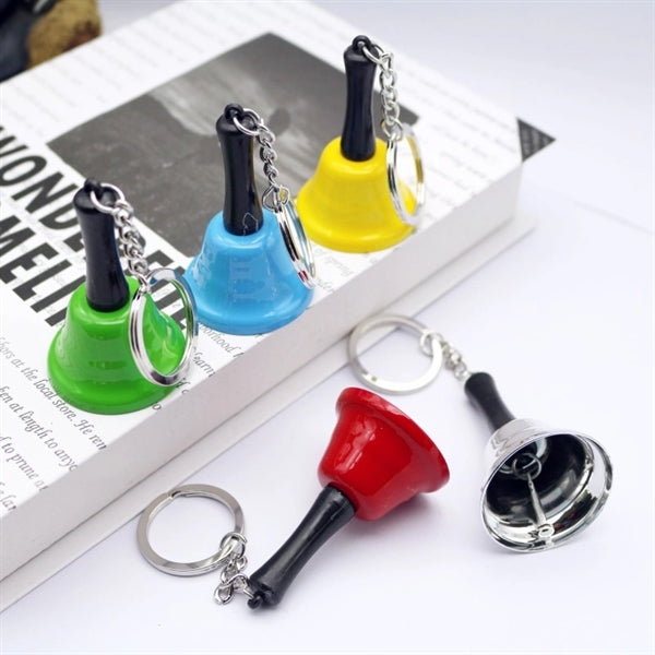 Hand Bell Keychain Metal Ring Keyring Pendants