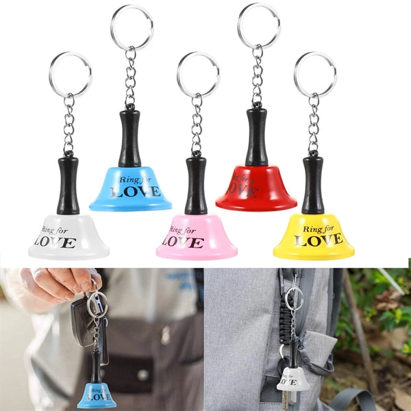 Hand Bell Keychain Metal Ring Keyring Pendants