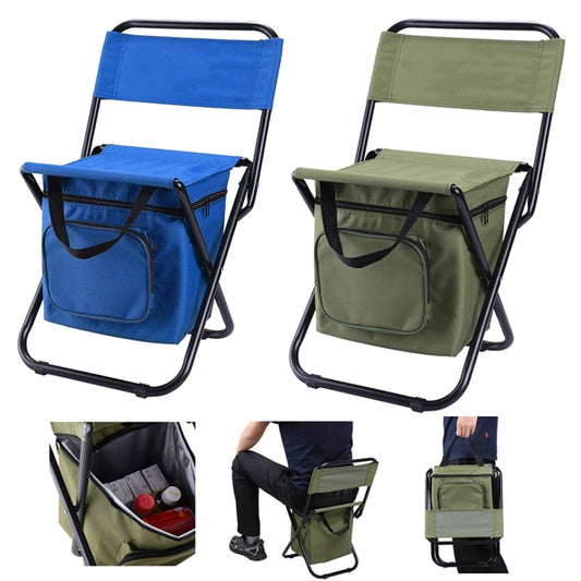 Folding Chair Seat With Cooler Bag For Fishing