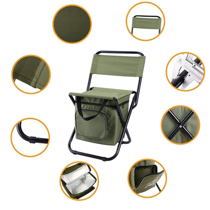 Folding Chair Seat With Cooler Bag For Fishing