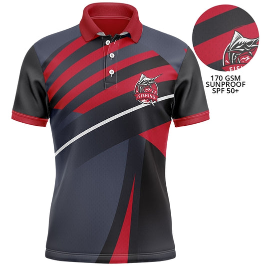 Unisex 170 GSM Sunproof Breathable Fishing Polo Shirt