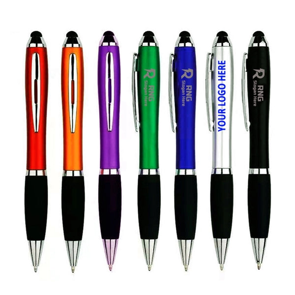 Twist Action Metallic Stylus Gripper Pen