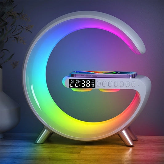 Bedside LED Lamp Wireless Charger With Bluetooth Speaker