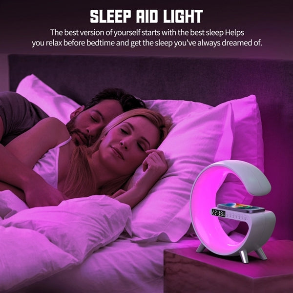 Bedside LED Lamp Wireless Charger With Bluetooth Speaker