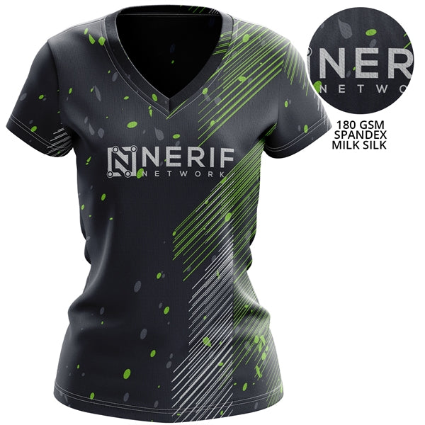 Women's 180 GSM Spandex MilkSilk Short Sleeve V-Neck T-Shirt