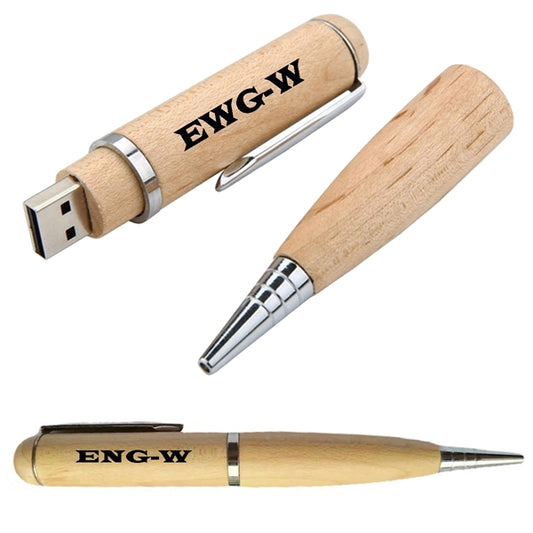 Wooden Ballpoint Pen USB Flash Drive (8GB)